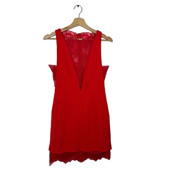 NWT NBD Britney Mini Red Lace Panels Cocktail Sleeveless Dress size small - Picture 2 of 10